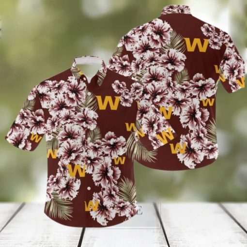 NFL Washington Football Team Hibiscus Flower 3D Hawaiian Shirt For Fans Gift