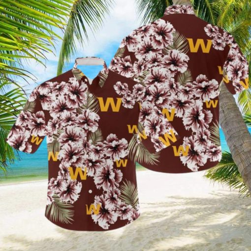 NFL Washington Football Team Hibiscus Flower 3D Hawaiian Shirt For Fans Gift