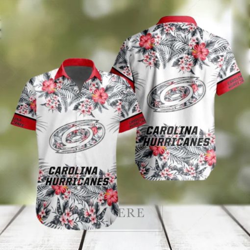 NHL Carolina Hurricanes Tropical Floral Hibiscus Hawaiian Shirt