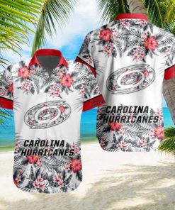 NHL Carolina Hurricanes Tropical Floral Hibiscus Hawaiian Shirt