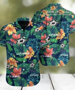 NHL Dallas Stars Tropical Floral Custom Name Hawaiian Shirt