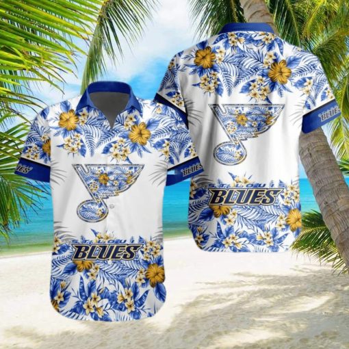 NHL St. Louis Blues Special Tropical Flower Hawaiian Shirt For Fans