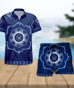 NHL Toronto Maple Leafs Flower Set Hawaiian Shirt And Shorts Beach Gift For Fans