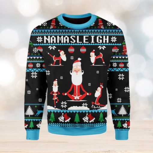 Namasleigh Santa Ugly Christmas Sweater Xmas Gift Men And Women Christmas Sweater