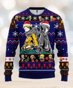 Naruto Sasuke Ugly Christmas Sweater Blue 1 Amazing Gift Men And Women Christmas Gift