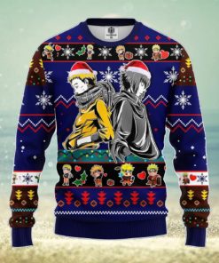 Naruto Sasuke Ugly Christmas Sweater Blue 1 Amazing Gift Men And Women Christmas Gift