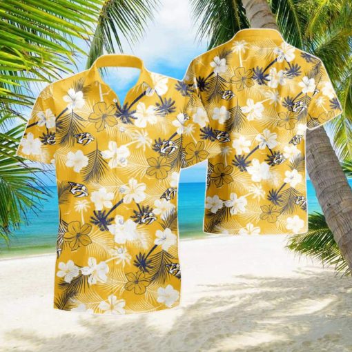 Nashville Predators Hawaii Floral Pattern Hawaiian Shirt   Short