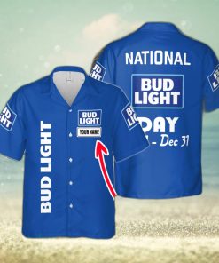 National Bud Light Lei Custom Name Hawaiian Shirt Love Beer Gift