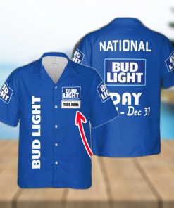 National Bud Light Lei Custom Name Hawaiian Shirt Love Beer Gift