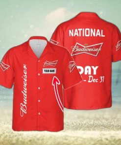 National Budweiser Coconut Custom Name Hawaiian Shirt Love Beer Gift