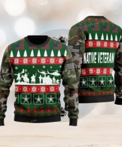 Native Veterian Soldiers Chrismas Ugly Christmas Sweater