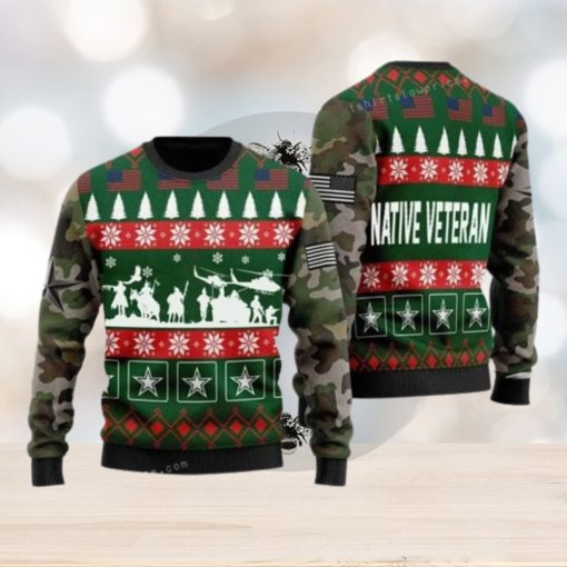 Native Veterian Soldiers Chrismas Ugly Christmas Sweater