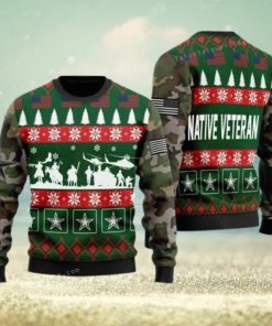 Native Veterian Soldiers Chrismas Ugly Christmas Sweater