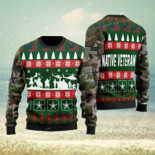 Native Veterian Soldiers Chrismas Ugly Christmas Sweater