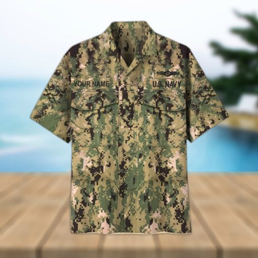 Navy 2 Custom Name US Veteran Hawaii Shirt Gift For Men And Women