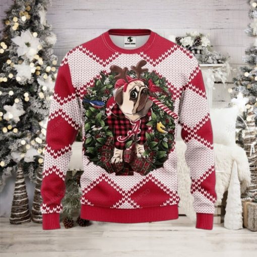 Ncaa Alabama Crimson Tide Pug Dog Ugly Christmas Sweater, All Over Print Sweatshirt, Ugly Sweater, Christmas Sweaters, Hoodie, Sweater