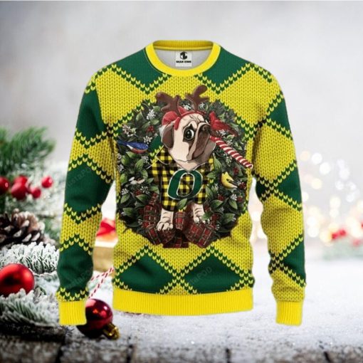 Ncaa Oregon Ducks Pug Dog Ugly Christmas Sweater, All Over Print Sweatshirt, Ugly Sweater, Christmas Sweaters, Hoodie, Sweater