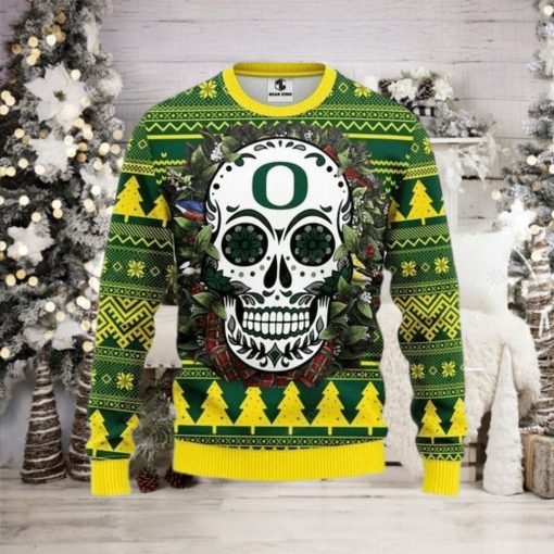 Ncaa Oregon Ducks Skull Ugly Christmas Sweater, All Over Print Sweatshirt, Ugly Sweater, Christmas Sweaters, Hoodie, Sweater