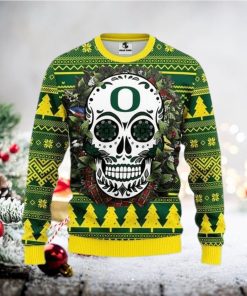 Ncaa Oregon Ducks Skull Ugly Christmas Sweater, All Over Print Sweatshirt, Ugly Sweater, Christmas Sweaters, Hoodie, Sweater