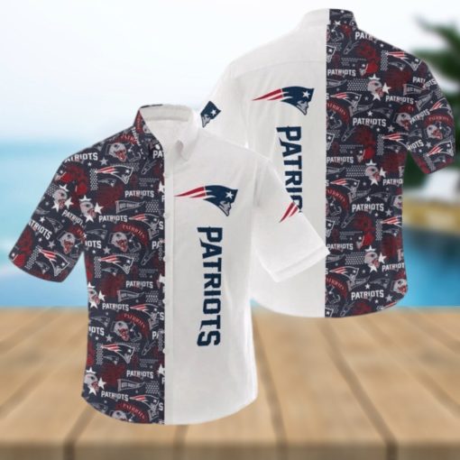 New England NFL Patriots Logo Hot Hawaiian Shirt Gift For Men And Women Color White