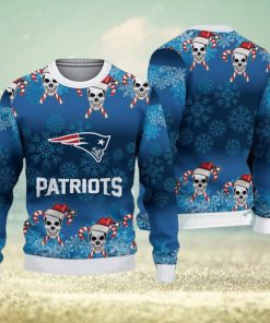 New England Patriots Christmas Skull 3D Bauble Knitted Sweater For Winter