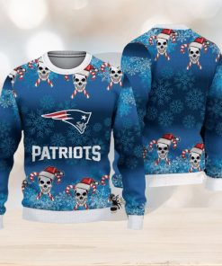 New England Patriots Christmas Skull 3D Bauble Knitted Sweater For Winter