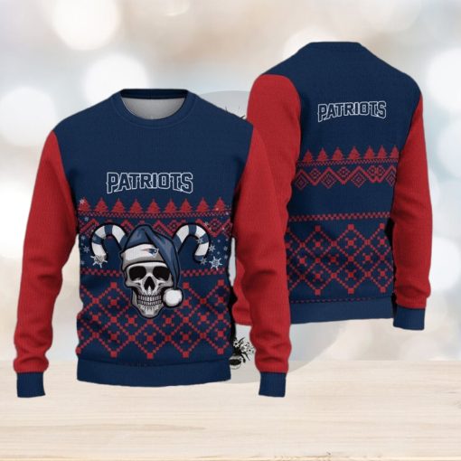 New England Patriots Christmas Skull All Over Print Advent Knitted Sweater Gift For Chirstmas