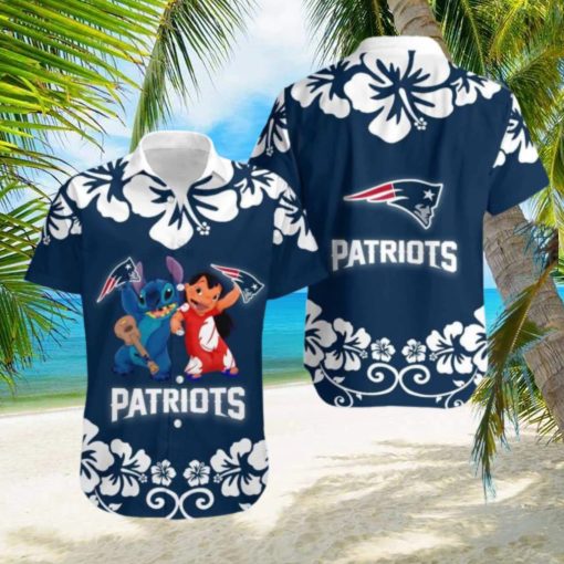 New England Patriots Lilo And Stitch Hawaiian Shirt   Thoughtful Personalized Gift For The Whole Family