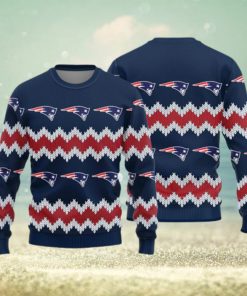 New England Patriots Logo Knitted Pattern Ugly Christmas Sweater