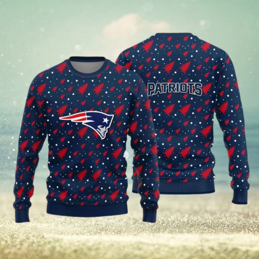 New England Patriots Teams Pine Trees Pattern Knitted Sweater For