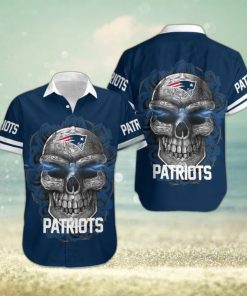 New England Patriots Skull Carved Hawaiian Shirt Men Women Gift For Halloween