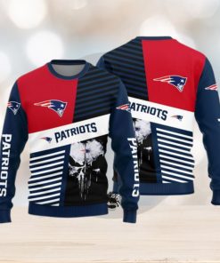 New England Patriots Skull Pattern Ugly Christmas Sweater