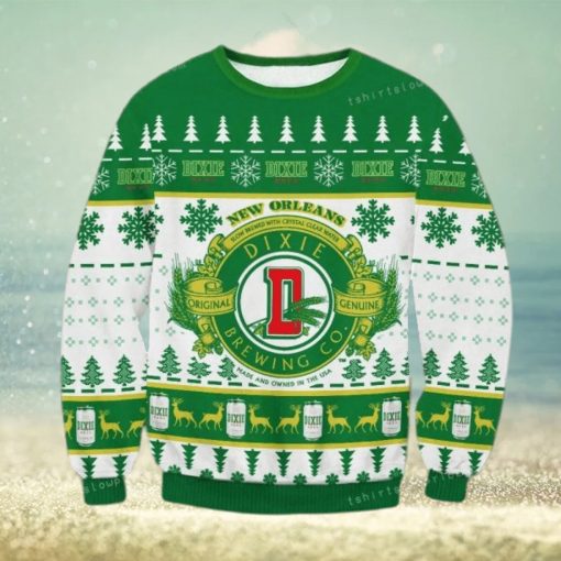 New Orleans Brewery Dixie Beer Logo Christmas Ugly Sweater Party