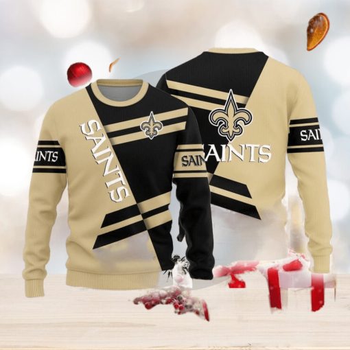 New Orleans Saints Basic Pattern Knitted Ugly Christmas Sweater AOP Gift For Men And Women