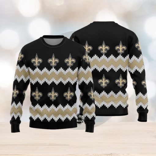 New Orleans Saints Christmas Pattern Ugly Christmas Sweater Cocoa AOP Gift For Fans