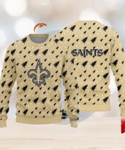 New Orleans Saints Christmas Pine Tree Patterns Pattern Knitted Ugly Christmas Sweater AOP Gift For Men And Women