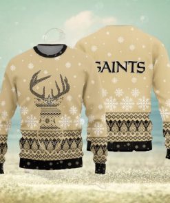 New Orleans Saints Christmas Reindeer Ugly Christmas Sweater Hat AOP Gift For Fans