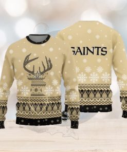 New Orleans Saints Christmas Reindeer Ugly Christmas Sweater Hat AOP Gift For Fans