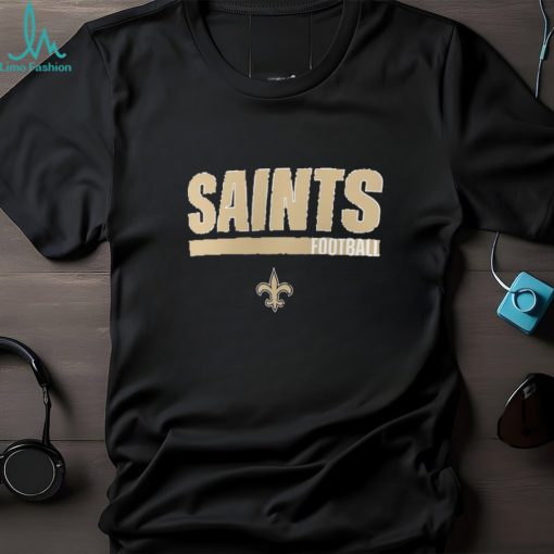 New Orleans Saints Fanatics Branded Long Sleeve T Shirt & Cuffed Knit Hat Combo Set Heather Charcoal Black