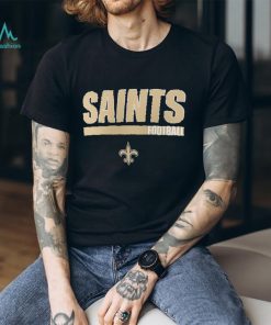 New Orleans Saints Fanatics Branded Long Sleeve T Shirt & Cuffed Knit Hat Combo Set Heather Charcoal Black