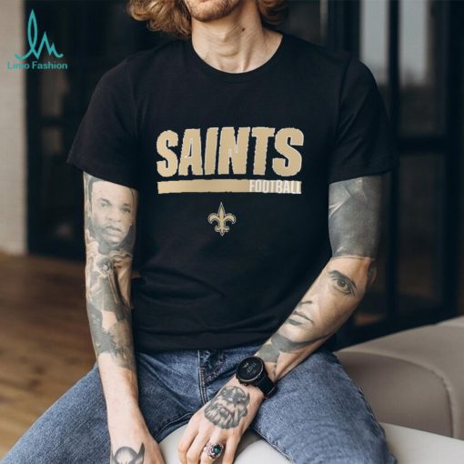 New Orleans Saints Fanatics Branded Long Sleeve T Shirt & Cuffed Knit Hat Combo Set Heather Charcoal Black