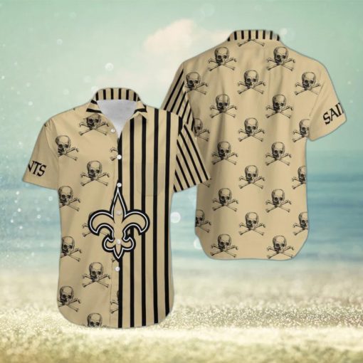 New Orleans Saints Skull Carved Hawaiian Shirt Men Women Gift For Halloween