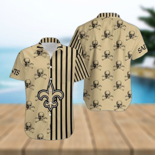 New Orleans Saints Skull Carved Hawaiian Shirt Men Women Gift For Halloween