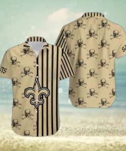 New Orleans Saints Stripes and Skull Danger Hawaiian Shirt Gift For Halloween