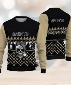 New Orleans Saints Ugly Christmas Skull Xmas Sweater Woolen Gift Mens Women