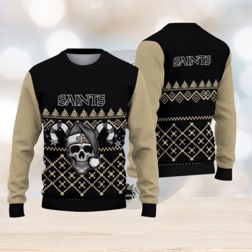 New Orleans Saints Ugly Christmas Skull Xmas Sweater Woolen Gift Mens Women