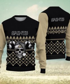 New Orleans Saints Ugly Christmas Skull Xmas Sweater Woolen Gift Mens Women