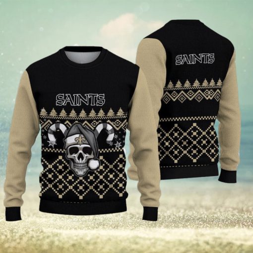 New Orleans Saints Ugly Christmas Skull Xmas Sweater Woolen Gift Mens Women