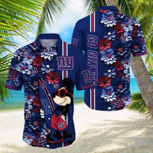 New York Giants Aloha Mick Pattern Hawaiian Shirt For Fans