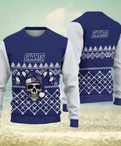 New York Giants Ugly Christmas Skull Xmas Sweater Weave Gift Mens Women